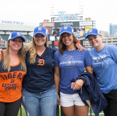 Four GV alum at Tigers game